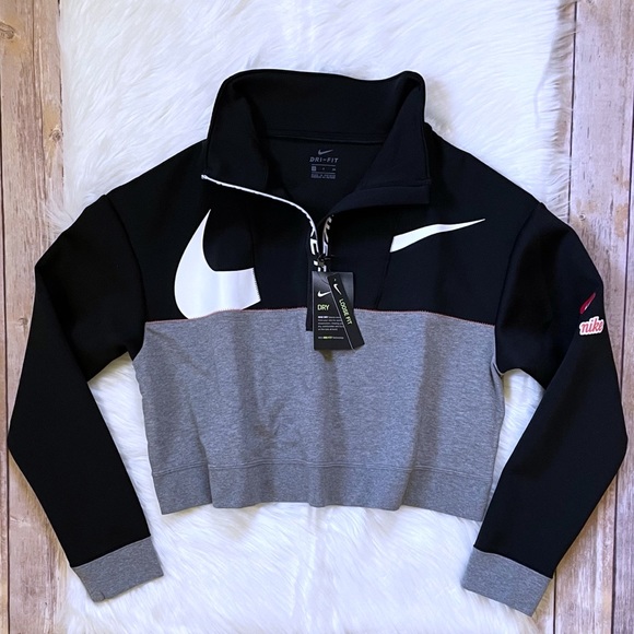 Nike Tops - Nike Pro Dri-Fit Get Fit Crop Half Zip Pullover